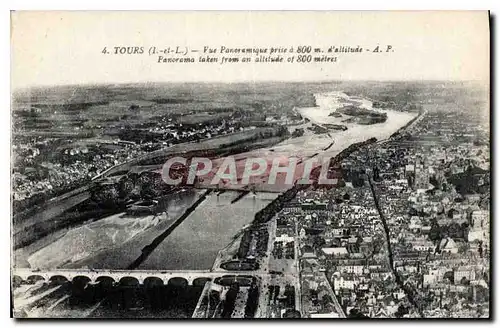 Cartes postales Tours I et L vue panoramique prise a 800 m d'altitude