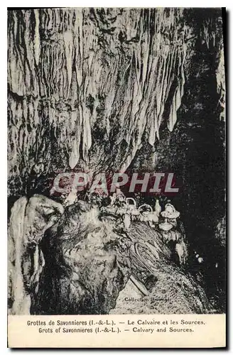 Cartes postales Grottes de Savonnieres I et L le Calvaire et les Sources