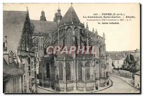 Cartes postales Tours I et L la Cathedrale Saint Gatien Abside commencee en 1170 et terminee en 1267