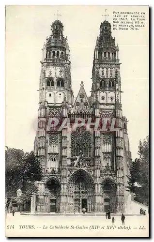 Ansichtskarte AK Tours la cathedrale St Gatien XII et XVI siecles