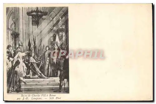 Cartes postales Sacre de Charles VII a Reims par J E Lenepveu