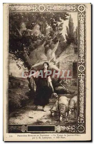 Cartes postales Peintures Murales du Pantheon la Vision de Jeanne d'Arc Par J E Lenepveu