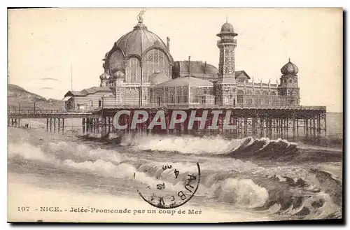 Cartes postales Nice Jetee Promenade par un Coup de Mer