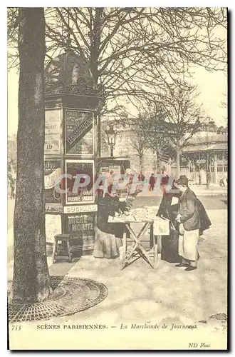 REPRO Scenes Parisienne la Marchande de journeaux