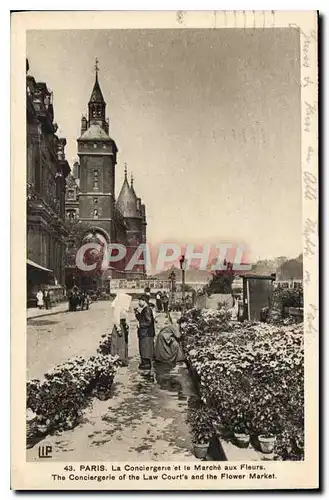 Ansichtskarte AK Paris la Conciergerie et le Marche aux Fleurs