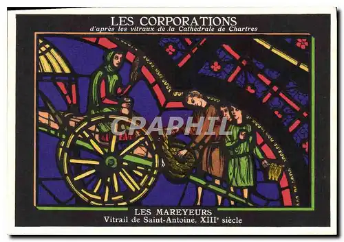 Cartes postales Les Corporations d'apres les vitraux de la Cathedrale de Chartres Les Mareyeurs Vitrail de Saint