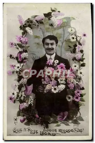 Cartes postales Fantaisie Homme Fleurs