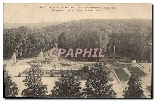 Cartes postales Saint Cloud Emplacement du Chateau Bassins du fer a Cheval et Saint Jean