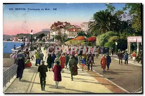 Cartes postales Menton Promenade du Midi