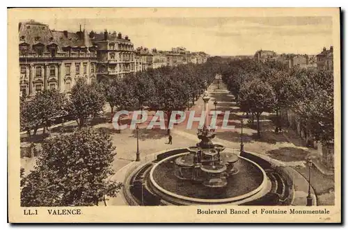 Cartes postales Valence Boulevard Bancel et Fontaine Monumentale