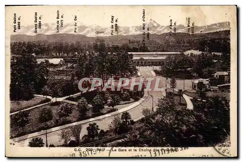 Ansichtskarte AK Pau La Gare et la Chaine des Pyrenees