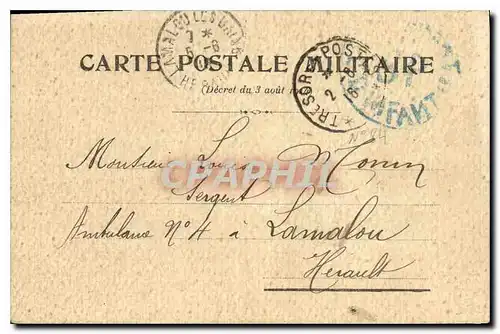 Carte en Franchise Militaire Monin Lamalou