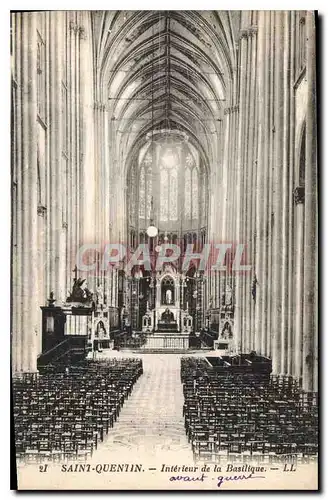 Cartes postales Saint Quentin Interieur de la Basilique