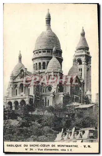 Cartes postales Basilique du Sacre Coeur de Montmartre Vue d'Ensemble