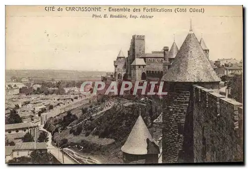 Ansichtskarte AK Cite de Carcassonne Ensemble des Fortilications Cote Ouest