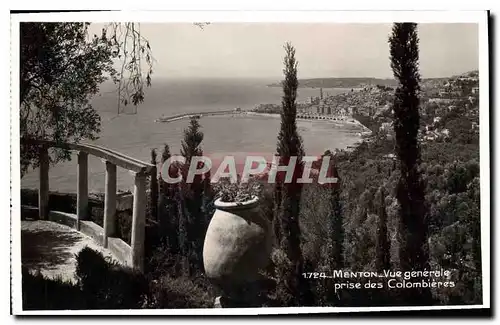 Ansichtskarte AK Menton Vue generale prise des Colombieres