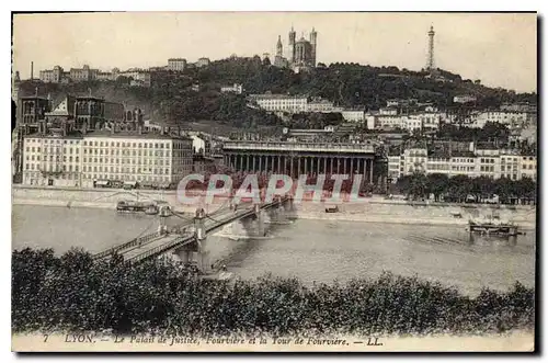 Cartes postales Lyon Le Palais de Justice Fourviere et la Tour de Fourviere
