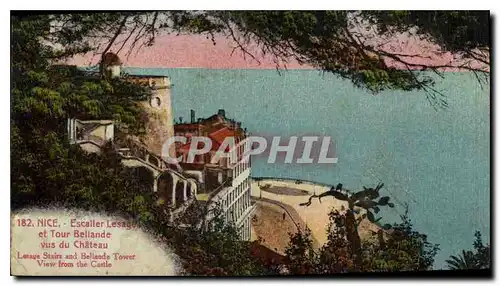 Cartes postales Nice Escaller Lesage et Tour Bellande vus du Chateau