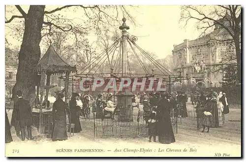 REPRO Scenes parisiennes Aux Champs Elysees Les Chevaux de Bois