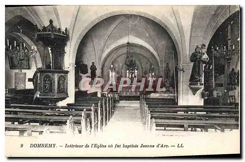 Cartes postales Domremy Interieur de l'Eglise ou fut baptisee Jeanne D'Arc