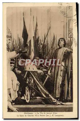 Cartes postales Orleans La Vie de Jeanne D'Arc Le Sacre de Charles VII a Reims