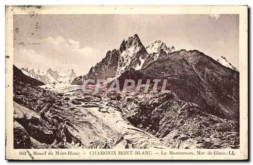 Ansichtskarte AK Massif du Mont Blanc Chamonix Mont blanc Le Montenvers Mer de Glace