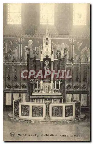 Cartes postales Maredsous Eglise Abbatiale Autel de St Benoit