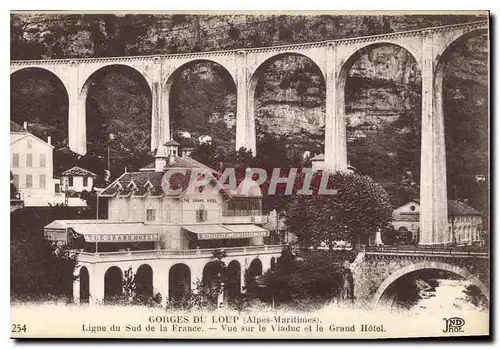 Ansichtskarte AK Gorges du Loup Alpes Maritimes Ligne du Sud de la France Vue sur le Viaduc et le Grand hotel