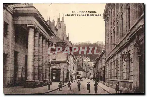 Cartes postales Bresancon Theatre et rue Megevand