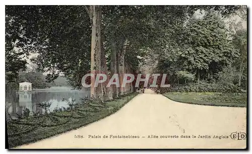 Ansichtskarte AK Palais de Fontainebleau Allee couverte dans le Jardin Anglais