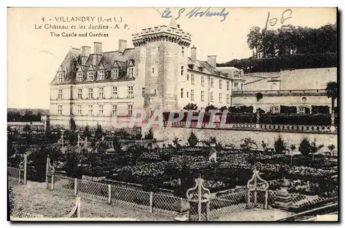 Cartes postales Villandry I et L Le Chateau et les Jardins