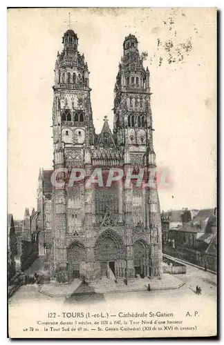 Cartes postales Tours I et L Cathedrale St Gatien