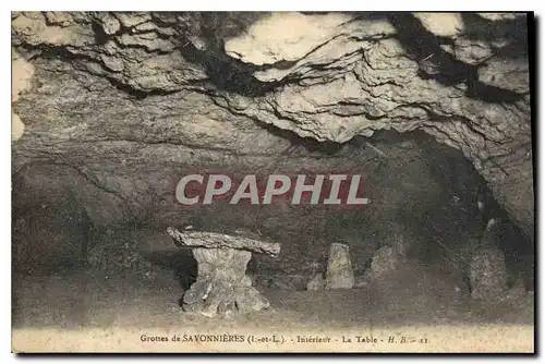 Ansichtskarte AK Grottes de Savonnieres I et L Interieur La Table