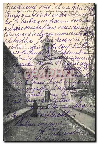 Cartes postales Tours Chapelle des Lazaristes Rue Porte Rouline