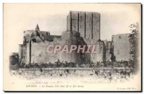 Cartes postales Loches Le Donjon Cote sud