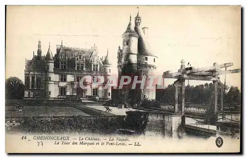 Ansichtskarte AK Chenonceaux Le Chateau La Facade La Tour des Marques et le Pont Levis