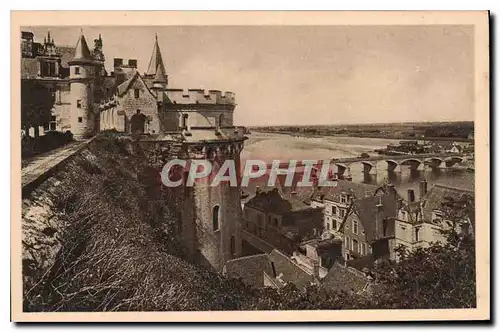 Cartes postales Amboise Vue sur la Loire et la Terrasse du Chateau