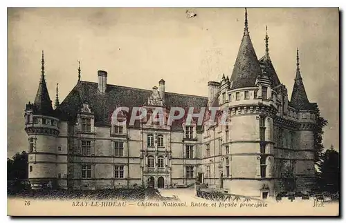 Cartes postales Azay le Rideau Chateau National Entree et facade principale