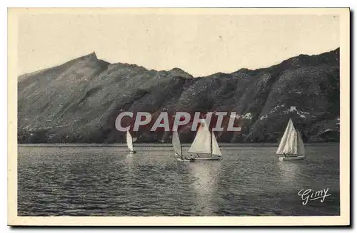 Cartes postales La Savoie Pittoresque Au Lac du Bourget Les Voillers et la Dent du Chat