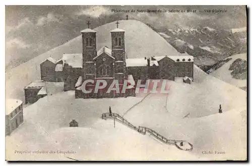 Cartes postales Pelerinage de Notre Dame de la Salette en hiver vue generale