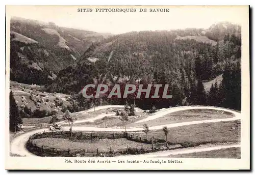 Cartes postales Sites Pittoresques de Savoie Route des Aravis Les lacets au fond la Giettaz