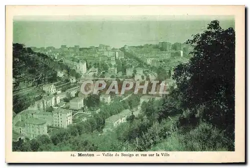 Cartes postales Menton Vallee du Bonigo et vue sur la Ville