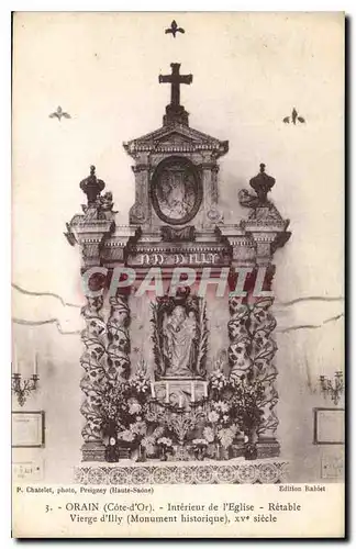 Cartes postales Orain Cote d'Or Interieur de l'Eglise Retable Vierge d'Illy