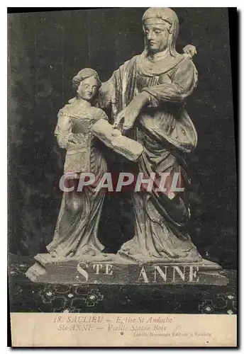 Ansichtskarte AK Saulieu Eglise St Andoche Ste Anne Vieille Statue Bois