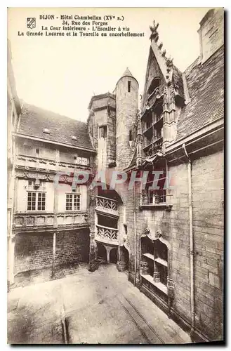 Ansichtskarte AK Dijon Hotel Chambellan La Cour interieure L'Escalier a vis La Grande Lucarne et la Tourelle en e