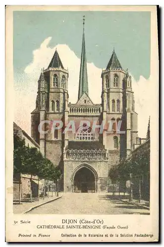 Cartes postales Dijon Cote d'Or Cathedrale Sainte Benigne Facade Ouest