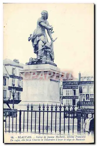 Cartes postales Beauvais Statue de Jeanne Hachette heroine Francaise