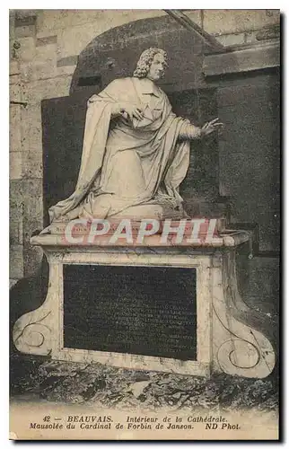 Ansichtskarte AK Beauvais Interieur de la Cathedrale Monument du Cardinal de Forbin de Jan son