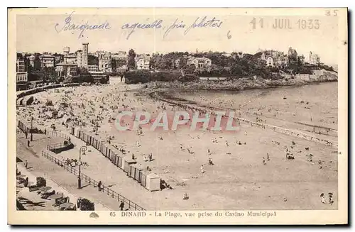 Ansichtskarte AK Dinard La Plage vue prise du Casino Municipal