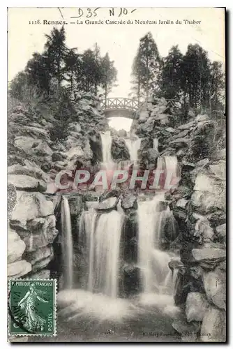 Ansichtskarte AK Rennes La Grande Cascade du Nouveau Jardin du Thabor